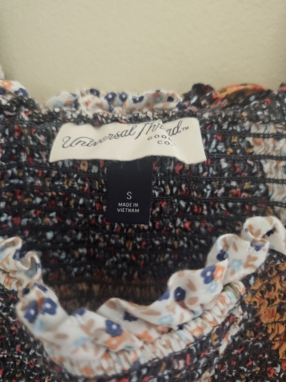 Patchwork Floral Midi Dress in Mustard, Olive & Navy - Picture 6 of 6